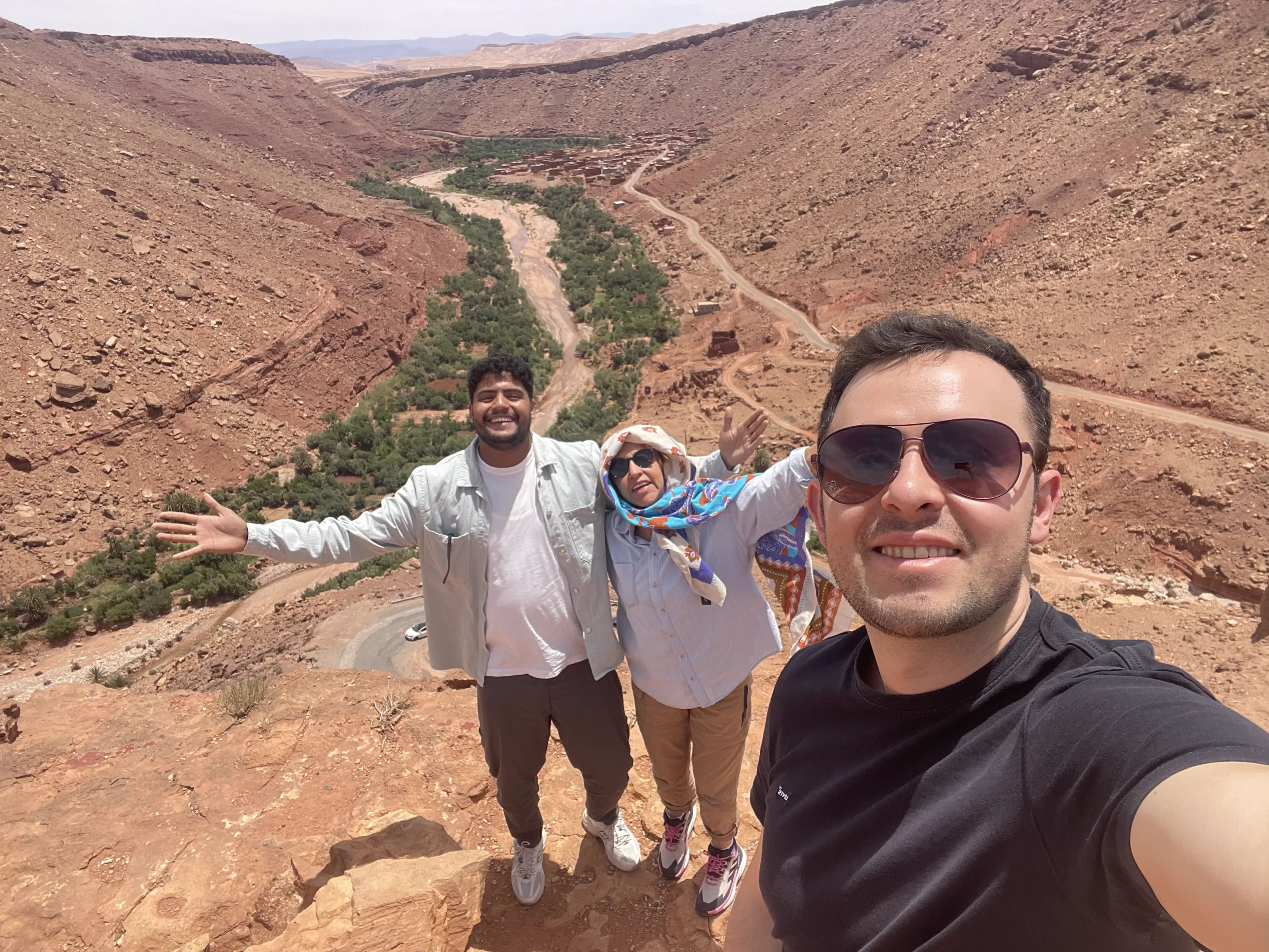 Moroccan Trip driver with travelers during a private Morocco journey